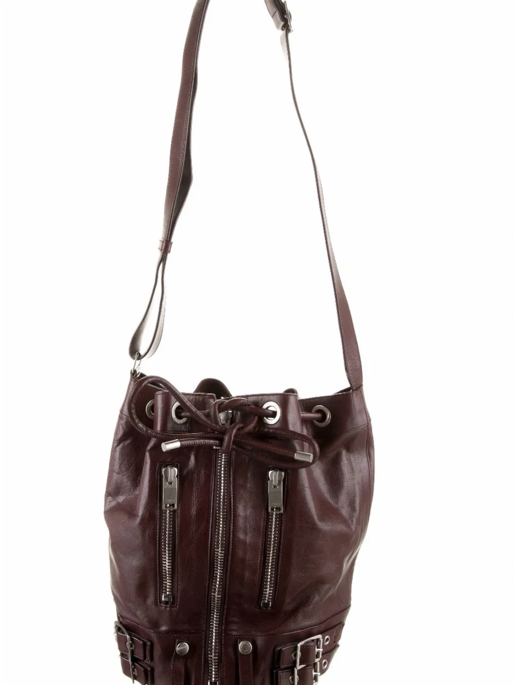 Saint Laurent Leather Rider Bucket Bag